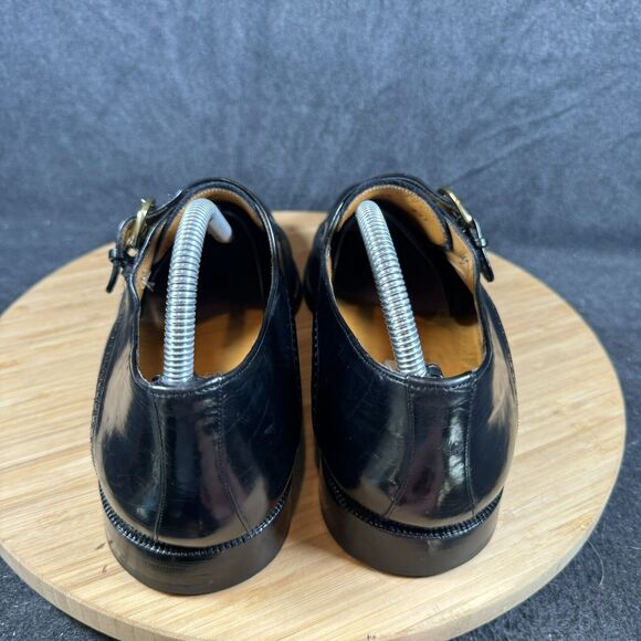MEZLAN Mens 9M Dress Shoes‎ Soft Black Leather Lace Up Cap Toe Portofino